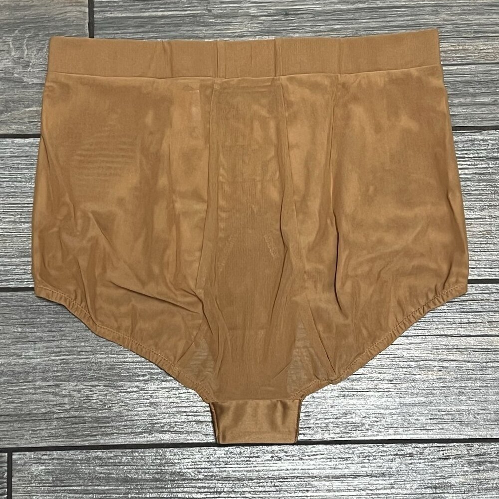 NWT $48 HAH X Free People Hi Waisted Panty Size Small Brown Sugar Sheer Pin Up - Picture 5 of 10
